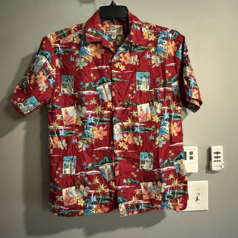 Hilo Hattie Shirt Hawaiian Original Button Up Short Sleeve USA Made Cotton Small